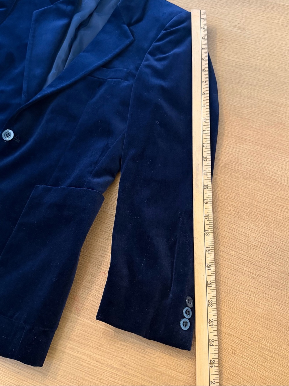 VTG 1970s Yves Saint Laurent DEADSTOCK navy velvet smoking jacket 37S - Picture 13 of 13